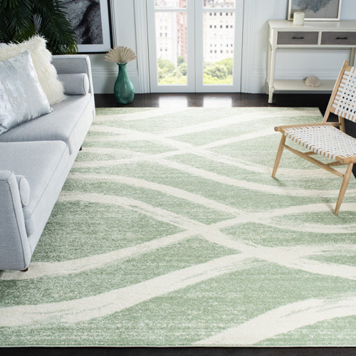 Wrought Studio Shelva Abstract Beige/Green Area Rug & Reviews Wayfair